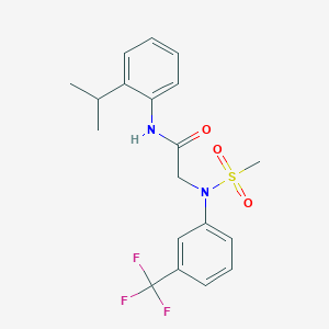 molecular formula C19H21F3N2O3S B296981 N-(2-isopropylphenyl)-2-[(methylsulfonyl)-3-(trifluoromethyl)anilino]acetamide 