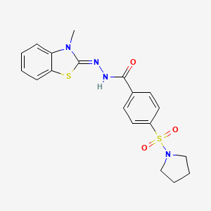 (Z)-N'-(3-methylbenzo[d]thiazol-2(3H)-ylidene)-4-(pyrrolidin-1-ylsulfonyl)benzohydrazide