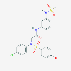 2-{4-chloro[(4-methoxyphenyl)sulfonyl]anilino}-N-{3-[methyl(methylsulfonyl)amino]phenyl}acetamide