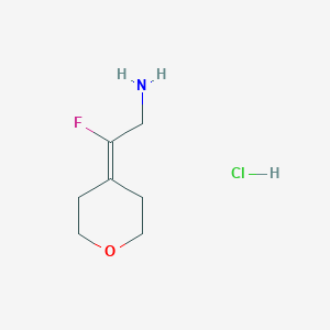 molecular formula C7H13ClFNO B2969823 2-Fluoro-2-(oxan-4-ylidene)ethanamine;hydrochloride CAS No. 2460756-98-1