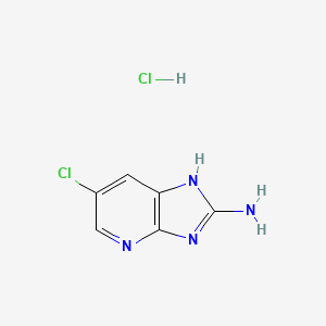 molecular formula C6H6Cl2N4 B2969829 6-Chloro-1H-imidazo[4,5-b]pyridin-2-amine;hydrochloride CAS No. 2418722-93-5