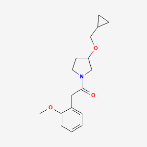 molecular formula C17H23NO3 B2969830 1-(3-(Cyclopropylmethoxy)pyrrolidin-1-yl)-2-(2-methoxyphenyl)ethanone CAS No. 2034343-43-4