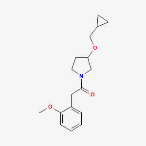 molecular formula C17H23NO3 B2969830 1-(3-(环丙基甲氧基)吡咯烷-1-基)-2-(2-甲氧基苯基)乙酮 CAS No. 2034343-43-4