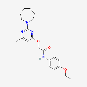 molecular formula C21H28N4O3 B2969833 2-((2-(azepan-1-yl)-6-methylpyrimidin-4-yl)oxy)-N-(4-ethoxyphenyl)acetamide CAS No. 1029724-26-2
