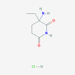 molecular formula C7H13ClN2O2 B2969834 3-Amino-3-ethylpiperidine-2,6-dione;hydrochloride CAS No. 1198787-34-6