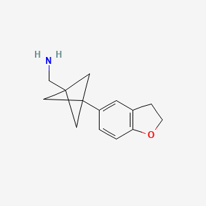 molecular formula C14H17NO B2969835 [3-(2,3-Dihydro-1-benzofuran-5-yl)-1-bicyclo[1.1.1]pentanyl]methanamine CAS No. 2287283-38-7