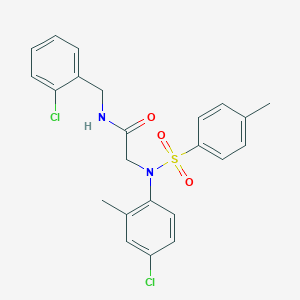 molecular formula C23H22Cl2N2O3S B296984 N-(2-chlorobenzyl)-2-{4-chloro-2-methyl[(4-methylphenyl)sulfonyl]anilino}acetamide 