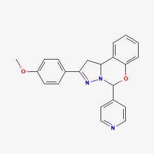 2-(4-methoxyphenyl)-5-(pyridin-4-yl)-5,10b-dihydro-1H-benzo[e]pyrazolo[1,5-c][1,3]oxazine