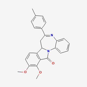 molecular formula C25H22N2O3 B2969842 10,11-dimethoxy-6-(4-methylphenyl)-7,7a-dihydro-12H-isoindolo[2,1-a][1,5]benzodiazepin-12-one CAS No. 307339-63-5