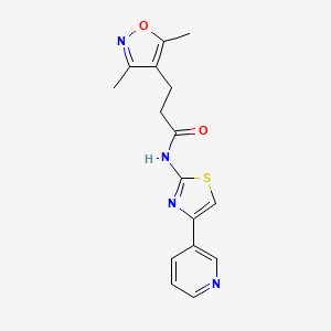 molecular formula C16H16N4O2S B2969846 3-(3,5-二甲基异恶唑-4-基)-N-(4-(吡啶-3-基)噻唑-2-基)丙酰胺 CAS No. 1235374-08-9