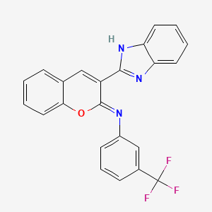 molecular formula C23H14F3N3O B2969847 3-(1H-benzimidazol-2-yl)-N-[3-(trifluoromethyl)phenyl]chromen-2-imine CAS No. 313668-92-7