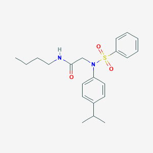 molecular formula C21H28N2O3S B296985 N-butyl-2-[4-isopropyl(phenylsulfonyl)anilino]acetamide 