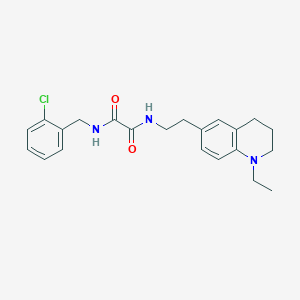 molecular formula C22H26ClN3O2 B2969850 N1-(2-氯苄基)-N2-(2-(1-乙基-1,2,3,4-四氢喹啉-6-基)乙基)草酰胺 CAS No. 955775-17-4