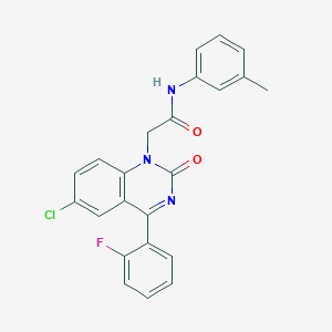 molecular formula C23H17ClFN3O2 B2969853 2-(6-氯-4-(2-氟苯基)-2-氧代喹唑啉-1(2H)-基)-N-(间甲苯基)乙酰胺 CAS No. 932458-15-6
