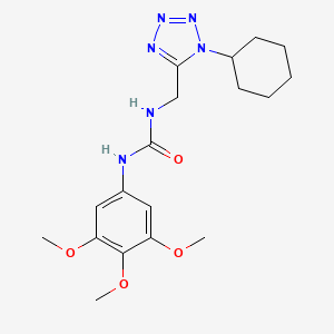 molecular formula C18H26N6O4 B2969857 1-((1-cyclohexyl-1H-tetrazol-5-yl)methyl)-3-(3,4,5-trimethoxyphenyl)urea CAS No. 921151-08-8
