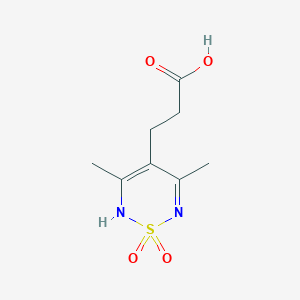 molecular formula C8H12N2O4S B2969858 3-(3,5-二甲基-1,1-二氧化-2H-1,2,6-噻二嗪-4-基)丙酸 CAS No. 871548-26-4