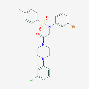 molecular formula C25H25BrClN3O3S B296986 N-(3-bromophenyl)-N-{2-[4-(3-chlorophenyl)-1-piperazinyl]-2-oxoethyl}-4-methylbenzenesulfonamide 