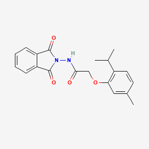 molecular formula C20H20N2O4 B2969866 N-(1,3-dioxoisoindol-2-yl)-2-(5-methyl-2-propan-2-ylphenoxy)acetamide CAS No. 458526-45-9