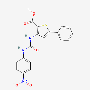 molecular formula C19H15N3O5S B2969868 3-[(4-硝基苯基)氨基甲酰氨基]-5-苯基噻吩-2-甲酸甲酯 CAS No. 477326-73-1