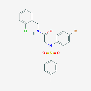 molecular formula C22H20BrClN2O3S B296987 2-{4-bromo[(4-methylphenyl)sulfonyl]anilino}-N-(2-chlorobenzyl)acetamide 