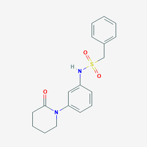 molecular formula C18H20N2O3S B2969870 N-(3-(2-oxopiperidin-1-yl)phenyl)-1-phenylmethanesulfonamide CAS No. 1208535-46-9