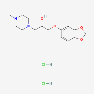 molecular formula C15H24Cl2N2O4 B2969878 1-(Benzo[d][1,3]dioxol-5-yloxy)-3-(4-methylpiperazin-1-yl)propan-2-ol dihydrochloride CAS No. 473265-96-2