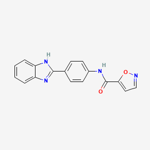 molecular formula C17H12N4O2 B2969879 N-(4-(1H-benzo[d]imidazol-2-yl)phenyl)isoxazole-5-carboxamide CAS No. 870697-21-5