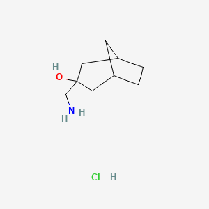 molecular formula C9H18ClNO B2969881 3-(氨基甲基)双环[3.2.1]辛烷-3-醇；盐酸盐 CAS No. 2260937-53-7