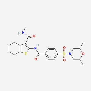 molecular formula C23H29N3O5S2 B2969882 2-(4-((2,6-二甲基吗啉)磺酰基)苯甲酰氨基)-N-甲基-4,5,6,7-四氢苯并[b]噻吩-3-甲酰胺 CAS No. 892978-78-8