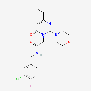 molecular formula C19H22ClFN4O3 B2969884 N-(3-chloro-4-fluorobenzyl)-2-(4-ethyl-2-morpholin-4-yl-6-oxopyrimidin-1(6H)-yl)acetamide CAS No. 1251595-22-8