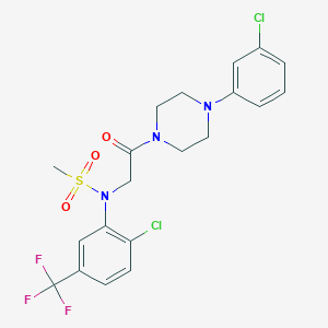 molecular formula C20H20Cl2F3N3O3S B296989 N-{2-[4-(3-chlorophenyl)-1-piperazinyl]-2-oxoethyl}-N-[2-chloro-5-(trifluoromethyl)phenyl]methanesulfonamide 