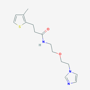 molecular formula C15H21N3O2S B2969890 N-{2-[2-(1H-咪唑-1-基)乙氧基]乙基}-3-(3-甲基噻吩-2-基)丙酰胺 CAS No. 2097867-28-0