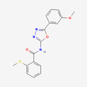 molecular formula C17H15N3O3S B2969892 N-(5-(3-甲氧基苯基)-1,3,4-恶二唑-2-基)-2-(甲硫基)苯甲酰胺 CAS No. 896351-94-3
