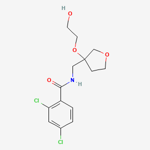 molecular formula C14H17Cl2NO4 B2969896 2,4-dichloro-N-((3-(2-hydroxyethoxy)tetrahydrofuran-3-yl)methyl)benzamide CAS No. 2309730-00-3