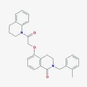 molecular formula C28H28N2O3 B2969904 5-[2-(3,4-dihydro-2H-quinolin-1-yl)-2-oxoethoxy]-2-[(2-methylphenyl)methyl]-3,4-dihydroisoquinolin-1-one CAS No. 850907-85-6