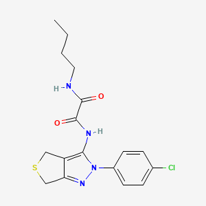 molecular formula C17H19ClN4O2S B2969907 N-butyl-N'-[2-(4-chlorophenyl)-4,6-dihydrothieno[3,4-c]pyrazol-3-yl]oxamide CAS No. 899969-92-7