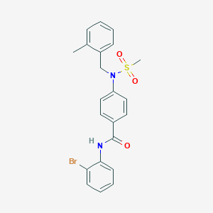 molecular formula C22H21BrN2O3S B296991 N-(2-bromophenyl)-4-[(2-methylbenzyl)(methylsulfonyl)amino]benzamide 