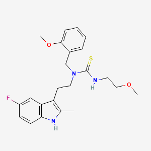 molecular formula C23H28FN3O2S B2969911 1-(2-(5-fluoro-2-methyl-1H-indol-3-yl)ethyl)-1-(2-methoxybenzyl)-3-(2-methoxyethyl)thiourea CAS No. 686751-77-9