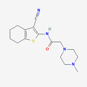molecular formula C16H22N4OS B2969915 N-(3-氰基-4,5,6,7-四氢-1-苯并噻吩-2-基)-2-(4-甲基哌嗪-1-基)乙酰胺 CAS No. 58125-31-8