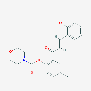 molecular formula C22H23NO5 B2969916 (E)-2-(3-(2-methoxyphenyl)acryloyl)-4-methylphenyl morpholine-4-carboxylate CAS No. 637746-76-0