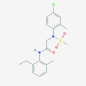 molecular formula C19H23ClN2O3S B296992 2-[4-chloro-2-methyl(methylsulfonyl)anilino]-N-(2-ethyl-6-methylphenyl)acetamide 