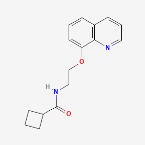 molecular formula C16H18N2O2 B2969925 N-(2-(喹啉-8-氧基)乙基)环丁烷甲酰胺 CAS No. 1235619-83-6
