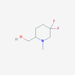 molecular formula C7H13F2NO B2969927 (5,5-Difluoro-1-methylpiperidin-2-yl)methanol CAS No. 1255667-13-0