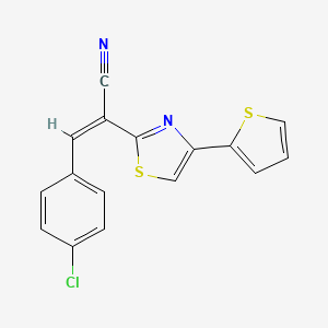 (Z)-3-(4-chlorophenyl)-2-(4-(thiophen-2-yl)thiazol-2-yl)acrylonitrile