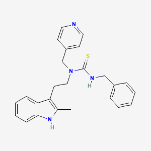 molecular formula C25H26N4S B2969937 3-benzyl-1-[2-(2-methyl-1H-indol-3-yl)ethyl]-1-(pyridin-4-ylmethyl)thiourea CAS No. 686751-24-6