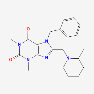 7-benzyl-1,3-dimethyl-8-[(2-methylpiperidin-1-yl)methyl]-3,7-dihydro-1H-purine-2,6-dione