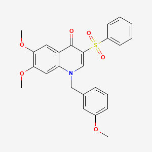 3-(Benzenesulfonyl)-6,7-dimethoxy-1-[(3-methoxyphenyl)methyl]quinolin-4-one