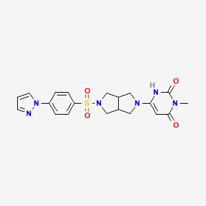 3-Methyl-6-[5-(4-pyrazol-1-ylphenyl)sulfonyl-1,3,3a,4,6,6a-hexahydropyrrolo[3,4-c]pyrrol-2-yl]-1H-pyrimidine-2,4-dione