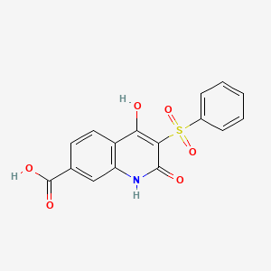 4-Hydroxy-2-oxo-3-(phenylsulfonyl)-1,2-dihydroquinoline-7-carboxylic acid