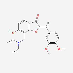 molecular formula C22H25NO5 B2969995 (Z)-7-((diethylamino)methyl)-2-(3,4-dimethoxybenzylidene)-6-hydroxybenzofuran-3(2H)-one CAS No. 869077-20-3